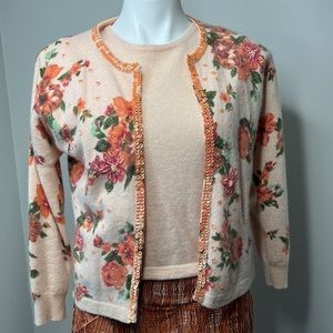 Vintage Amore Sequin Beaded Sweater set Soft Pink size medium